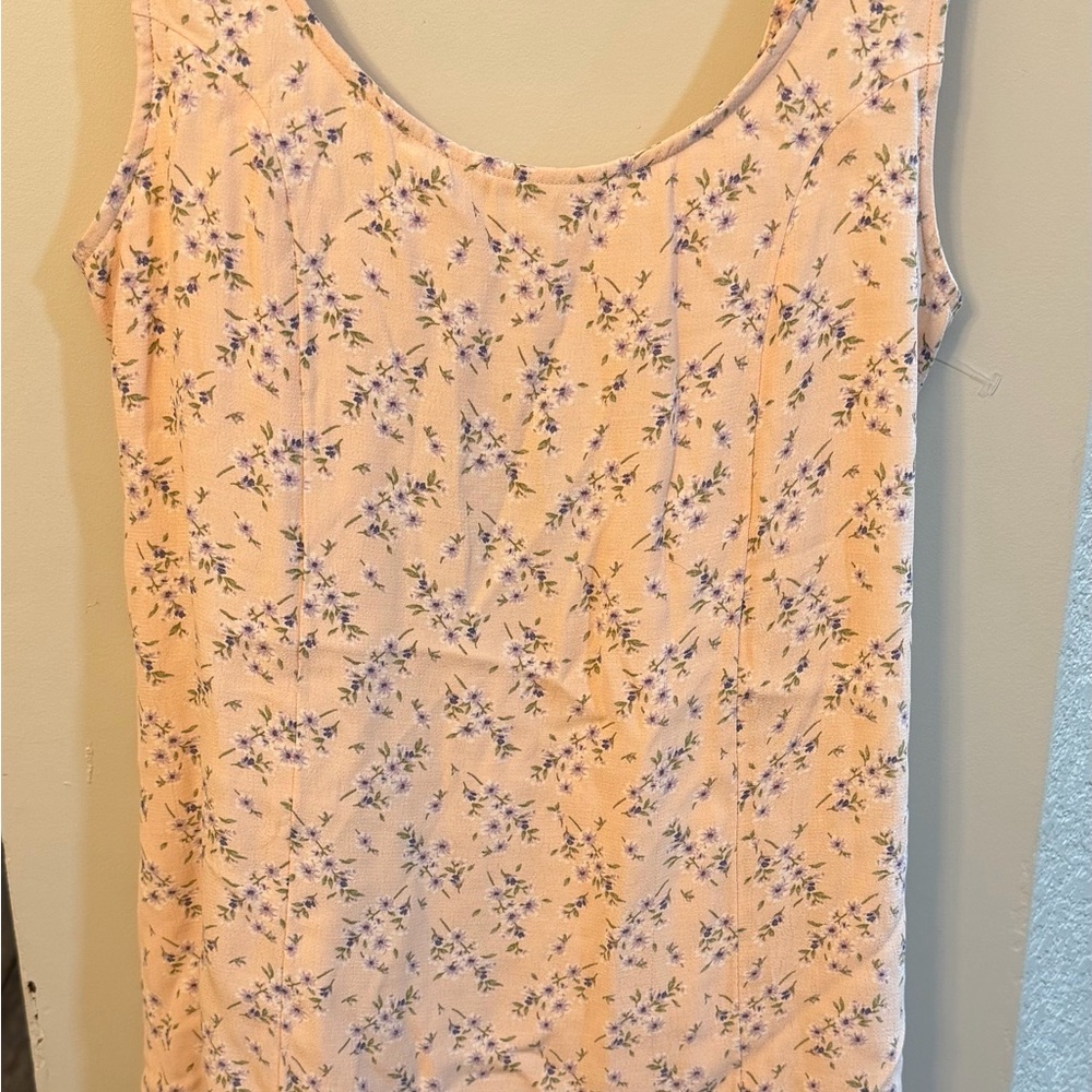 American Eagle Outfitters Floral Tank Top - Light Pink and Purple
